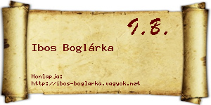 Ibos Boglárka névjegykártya